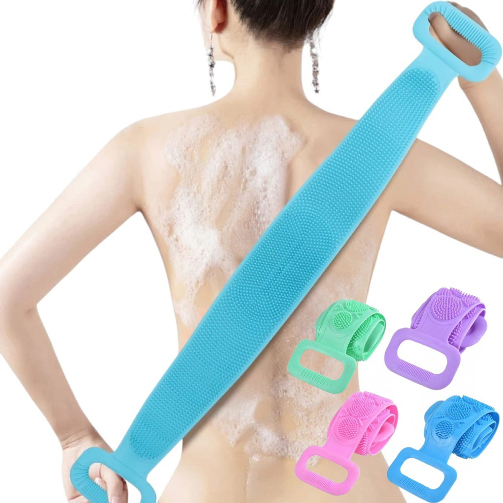 Escova De Banho Faixa Silicone Costas Esponja Bucha Esfoliar