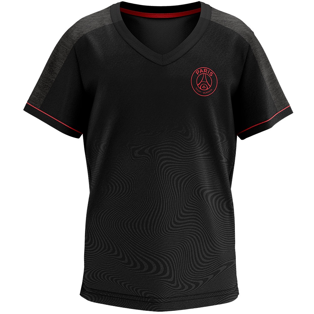 Camiseta PSG Paris Saint Germain Polygon Preta Infantil Juvenil - Sports & Outdoors