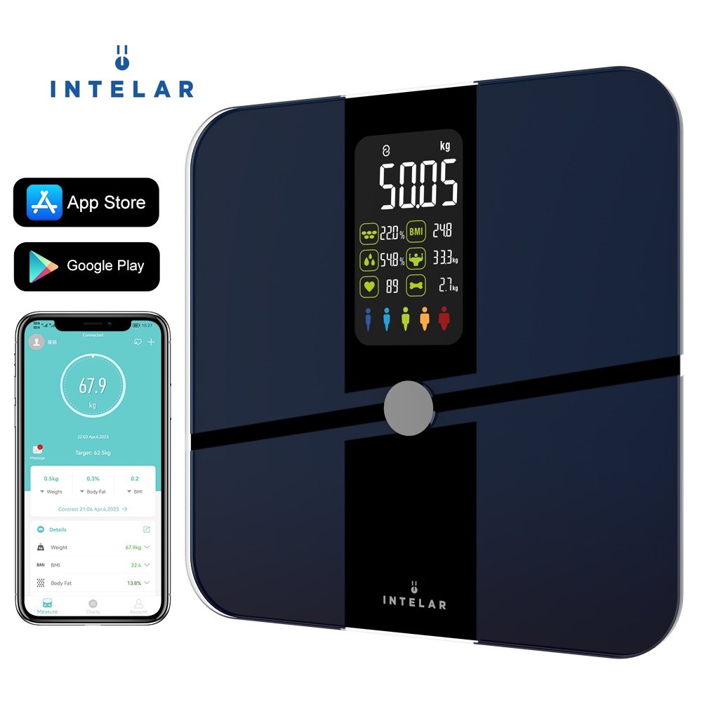 Balança Bioimpedância Digital Tuya App em português Exclusive Balança USB Digital Bioimpedância 180KG Display Lcd Bluetooth Aplicativo Fitness Treino Balança De Banheiro