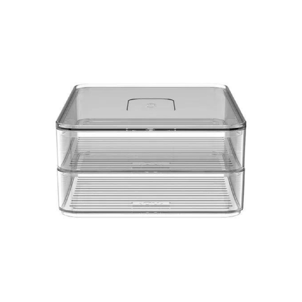 Porta Frios Clear Duplo Natural Organizador de Geladeira