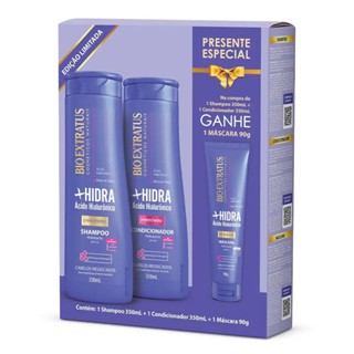 Kit Bio Extratus +Hidra Shampoo + Condicionador 350ml + Máscara Capilar 90g