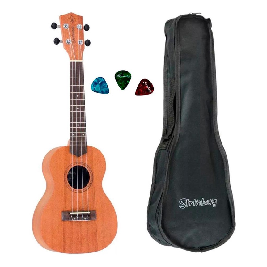 Ukulele Strinberg Uk06c Mgs Concert Com Capa em Oferta na Shopee