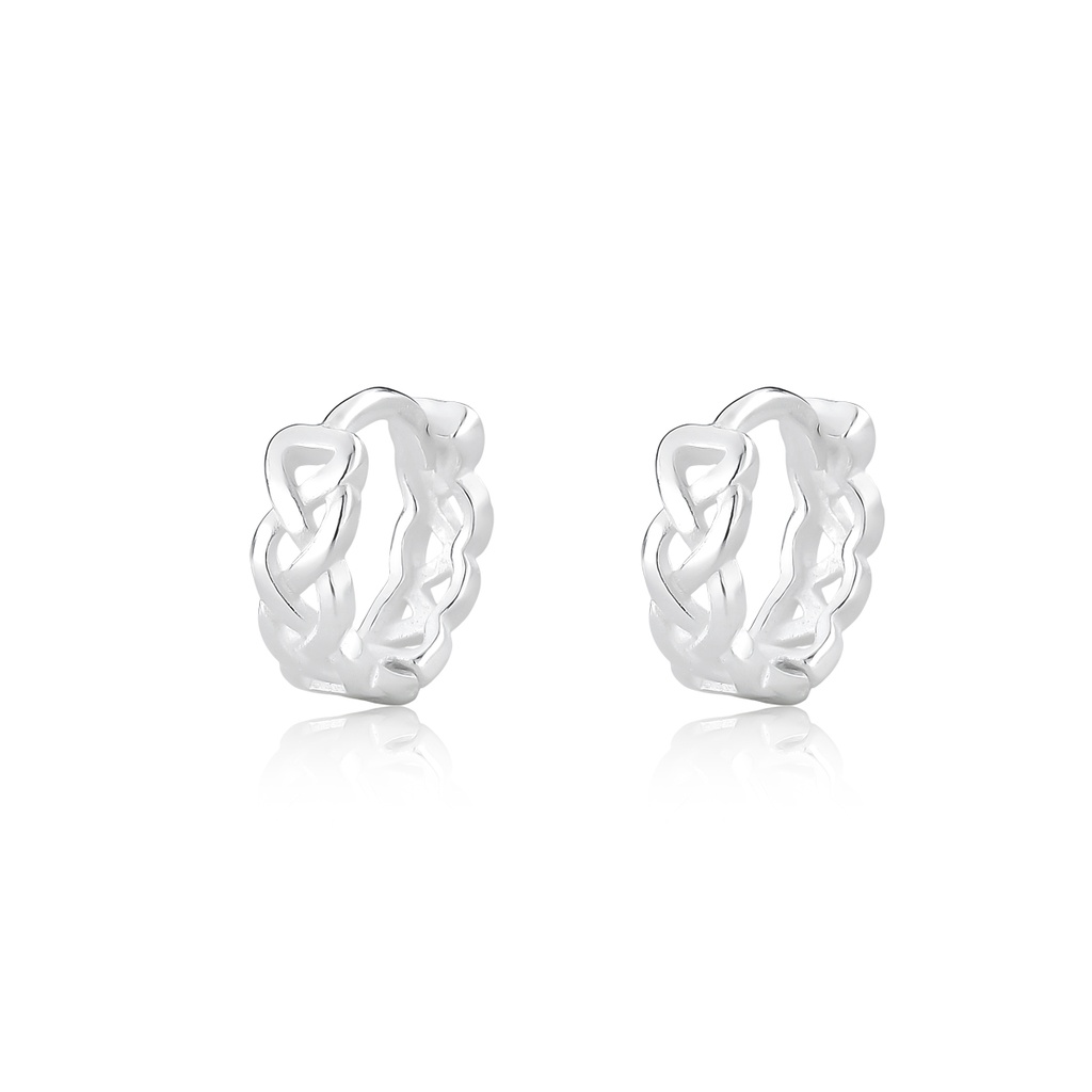 Brinco Argola Trançada 11mm Prata 925