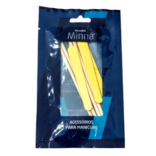 Kit Manicure Minná 4 Mini Lixas Canario + 4 Palitos Pinho 13cm