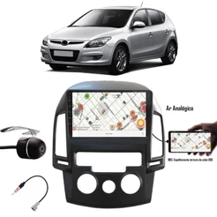 Multimídia 9" Hyundai I30 2009 até 2013 Espelhamento USB Bluetooth + Câmera Ré + Moldura + Adaptador de Antena