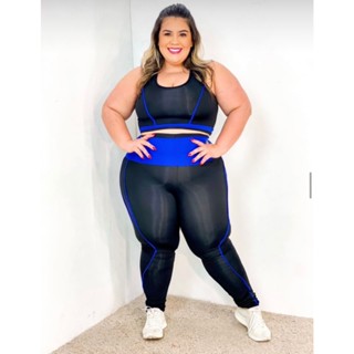 Conjunto de academia PLUS SIZE E SLIM 40 ao 54 calça Legging e Top conjunto fitness Feminino CURVES