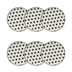 Jogo de 6 Pratos Sobremesa 20 Cm Oxford Stripes And Dots