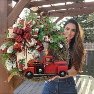 Guirlanda de natal porta tribunal decoração outono colheita guirlanda porta pendurado colheita guirlanda estilo do carro