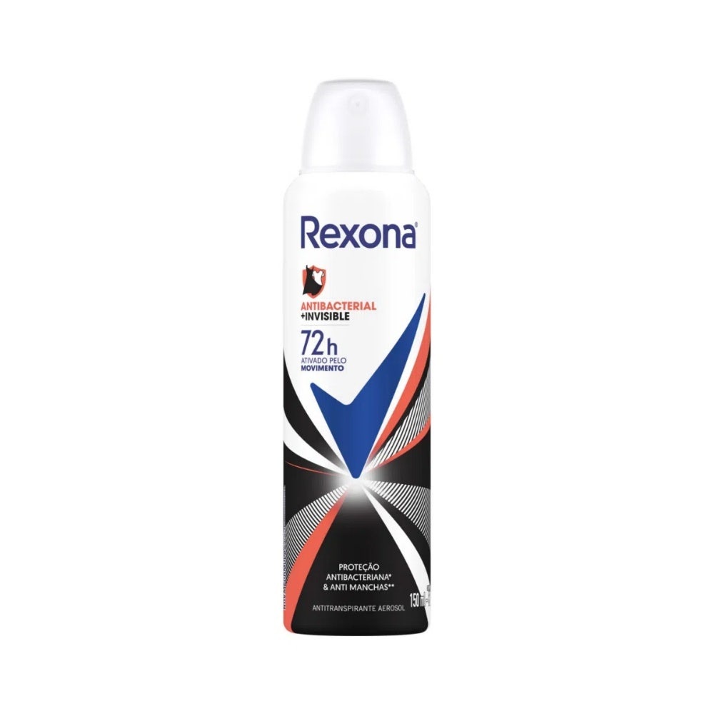 Desodorante Aerossol Rexona Feminino Invisible Antibacteriano 150ml em Oferta na Shopee