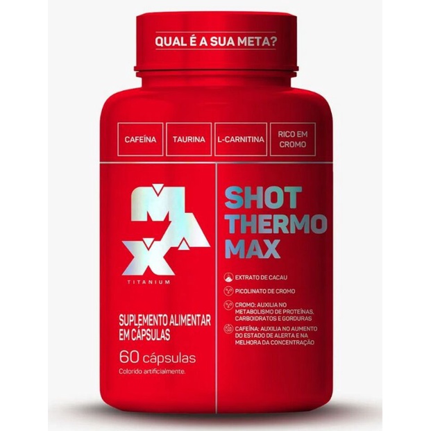 Pré Treino Shot Thermo Max Pote 60 Cápsulas Max Titanium