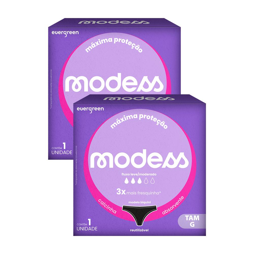 Kit 2 Calcinhas Absorventes Modess Fluxo Leve/Moderado G - Health