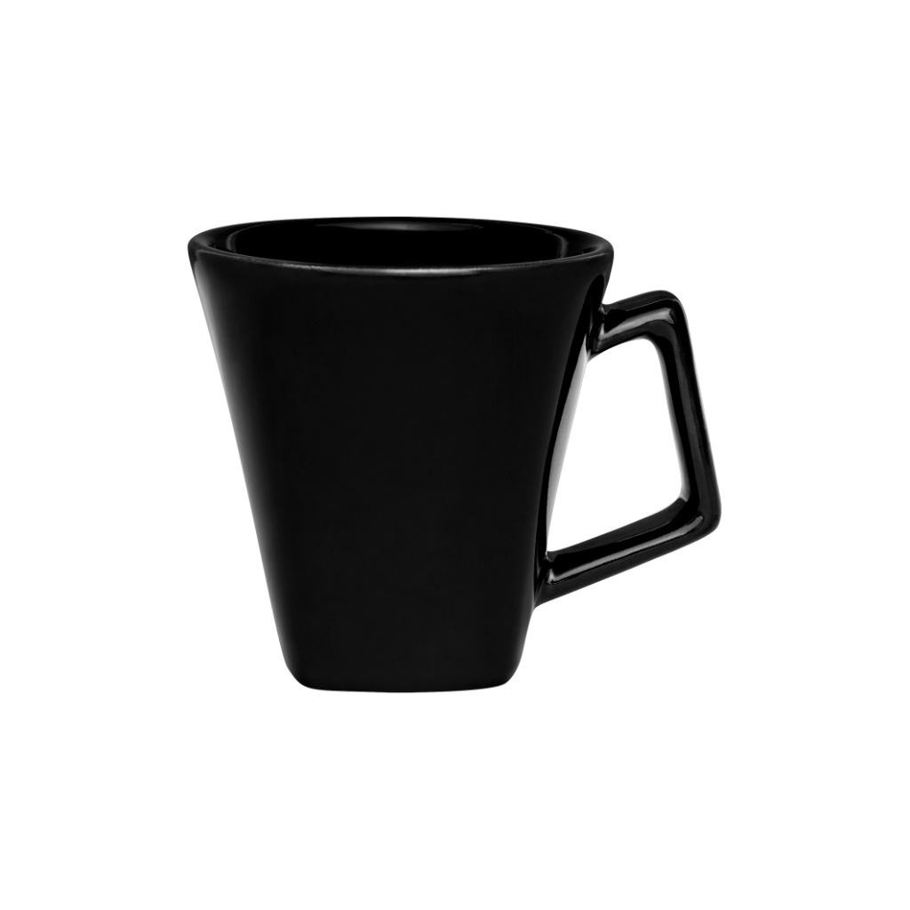 Caneca Mini Quartier 220ml Preta Cerâmica Quadrada Pequena Oxford Porcelanas