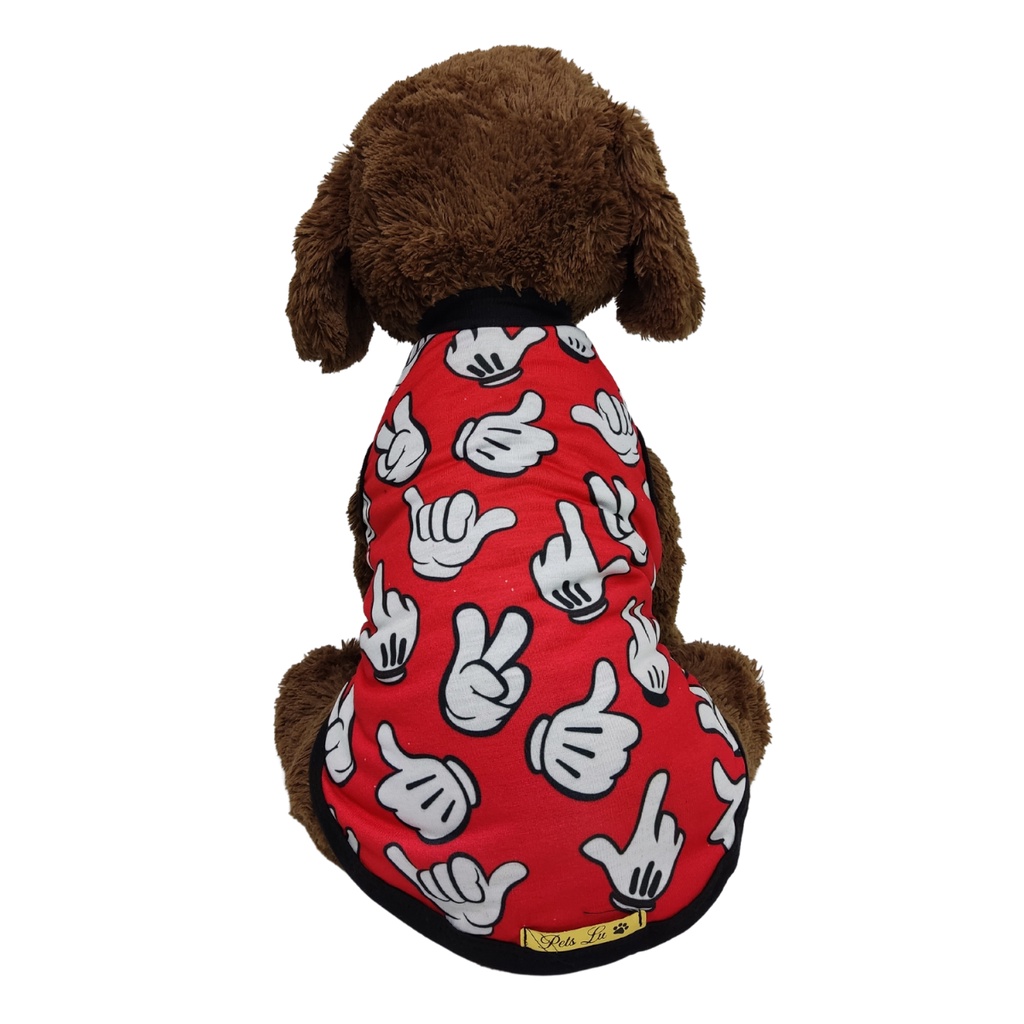Roupa Pet Luvas Modelo Regata Básica mickey mouse fantasia cachorro festa fofo