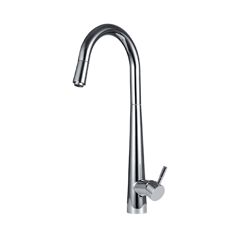 Torneira Para Cozinha Gourmet Misturador Monocomando Extensível Em Aço Inox 304 Apurema Pingoo - Prata