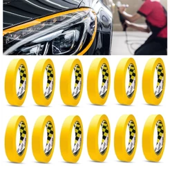 Kit 12 Fitas Crepe Automotiva Adelbras Amarela 18mm x 40m