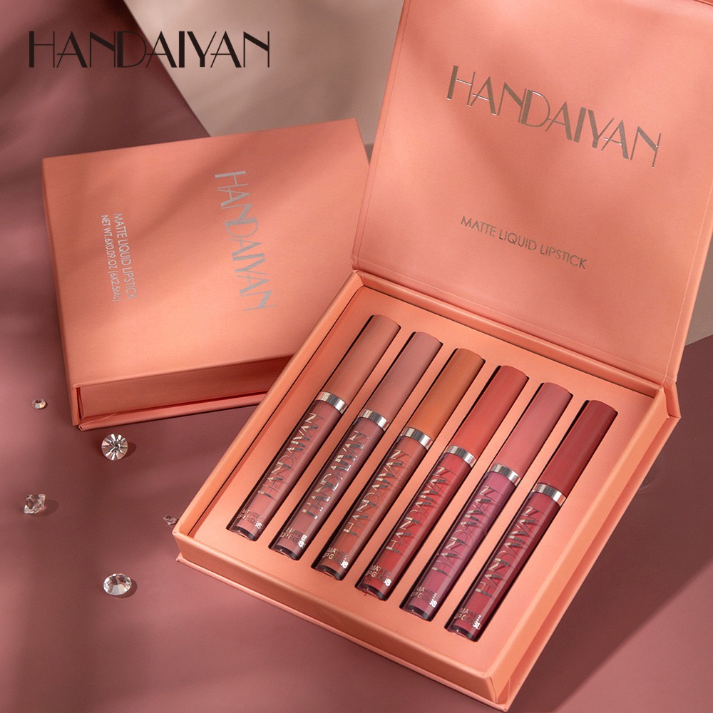 HANDAIYAN 6em1 / Conjunto De Batom Líquido Fosco À Prova D'água Não Gruda Em — imagem 2 de 2