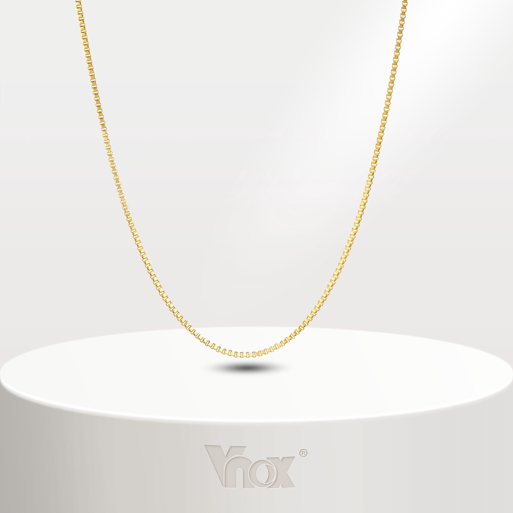 Vnox Ouro 18K Aço Inoxidável 1MM 2MM Colar De Corrente De Caixa Para Mulher Homem , Elo Moda Clássica - Fashion Accessories