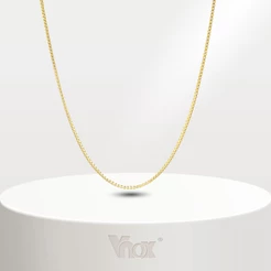 Vnox Ouro 18K Aço Inoxidável 1MM 2MM Colar De Corrente De Caixa Para Mulher Homem , Elo Moda Clássica