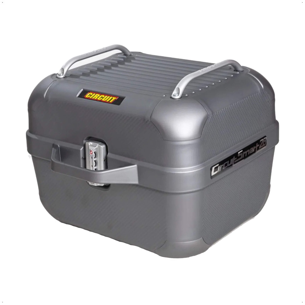 Baú para Moto Bauleto Smart com Porta USB Circuit 28 Litros até 9 Kgs Titanium Scooter em Oferta na Shopee