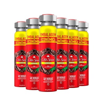 Kit Desodorante Spray Antitranspirante Old Spice Lenha 200ml - 6 Unidades