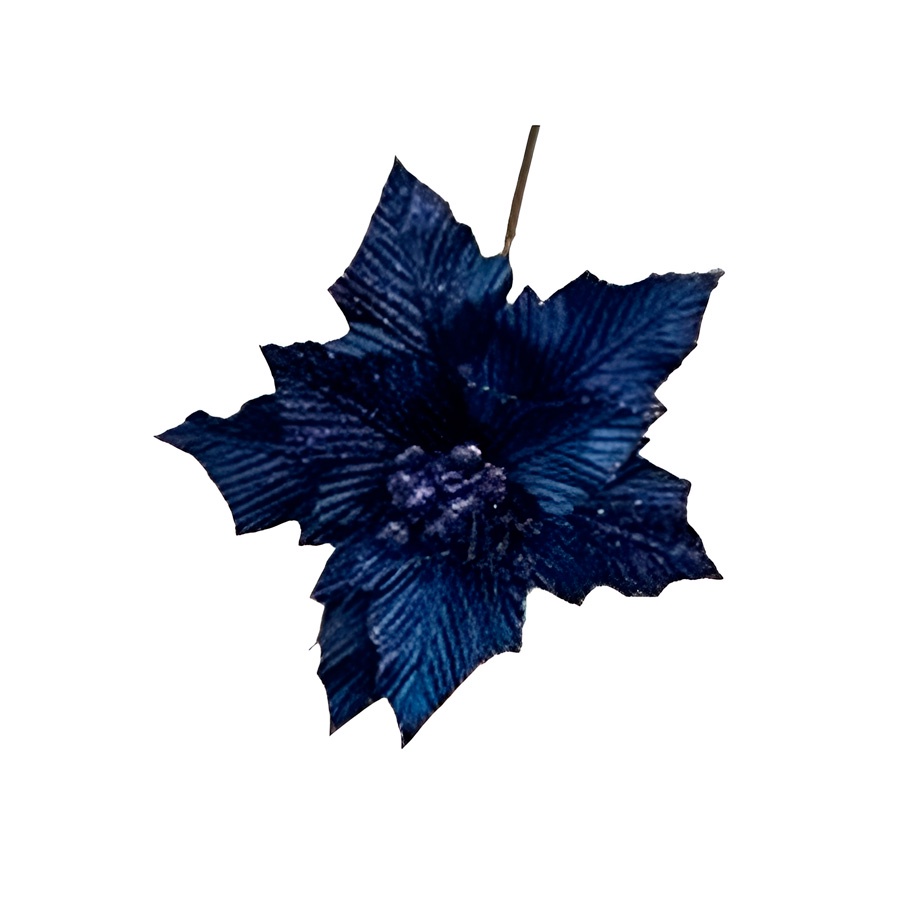 Poinsetia Decorativa de Natal - Azul - 23cm - 1 unidade - Rizzo em Oferta na Shopee
