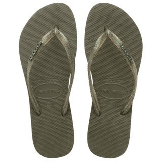 Chinelo Havaianas Slim Logo Metallic Musgo