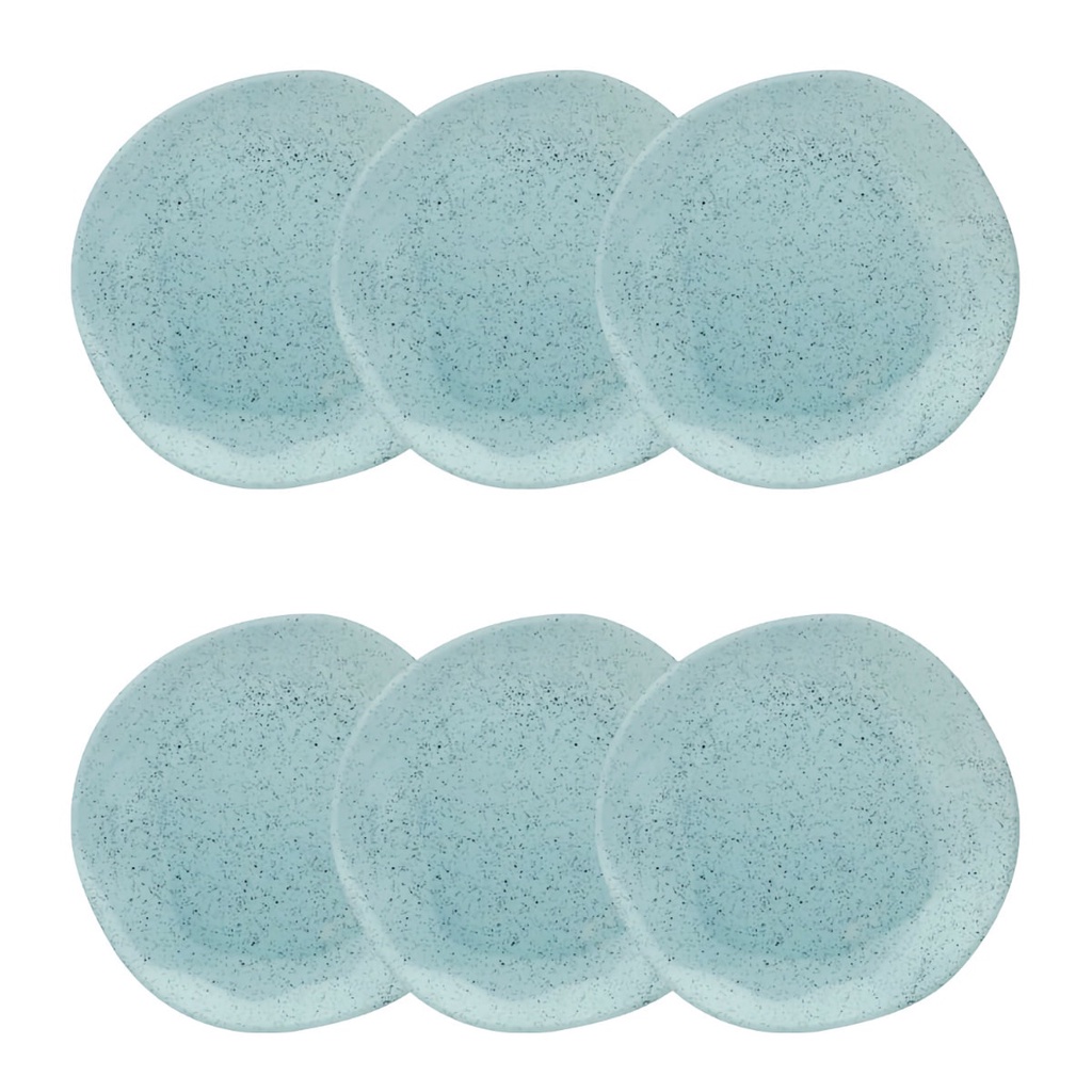 Jogo Conjunto 6 Pratos Fundos Oxford Porcelana Ryo Blue Bay 22,5 cm em Oferta na Shopee