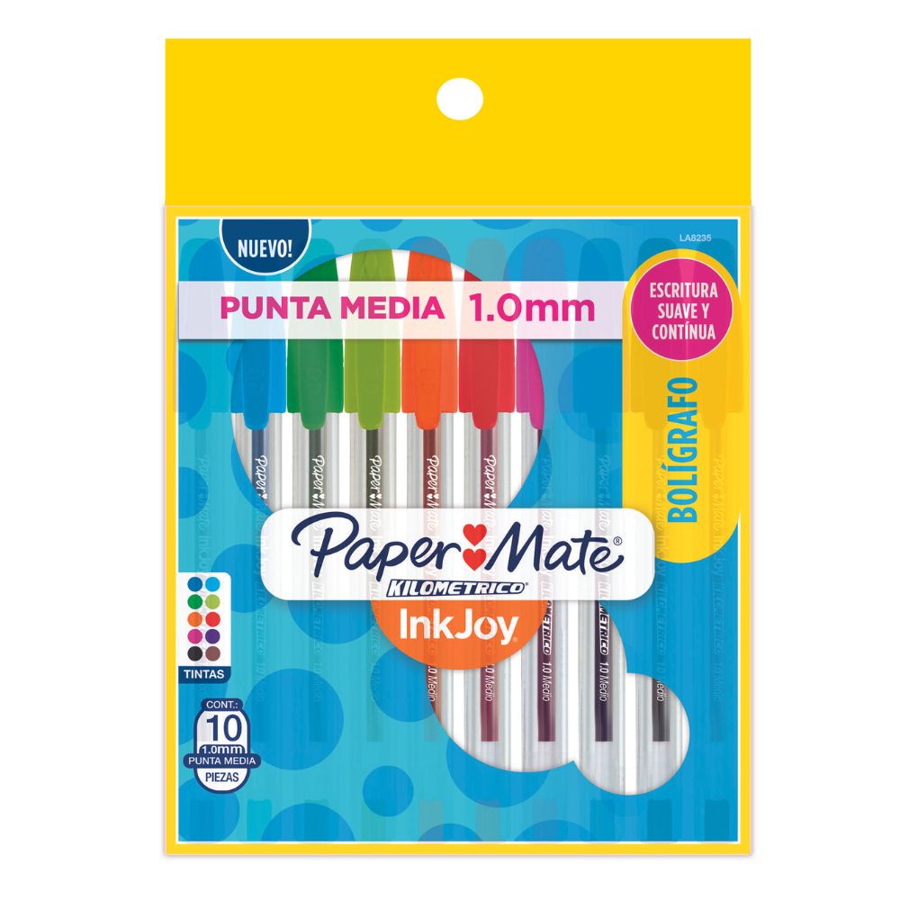 Caneta Esferográfica KM 100 Sortidas 1.0mm - 10 unid - Paper Mate em Oferta na Shopee