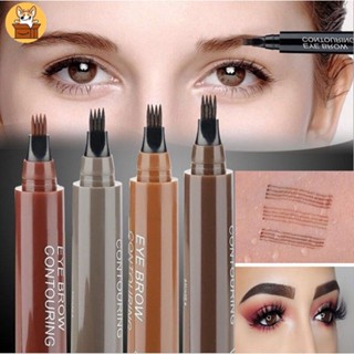 【 Am-az 】 Eyebrow Lápis 4 Pontas Caneta Tattoo Líquida Maquiagem Sobrancelhas À Prova D