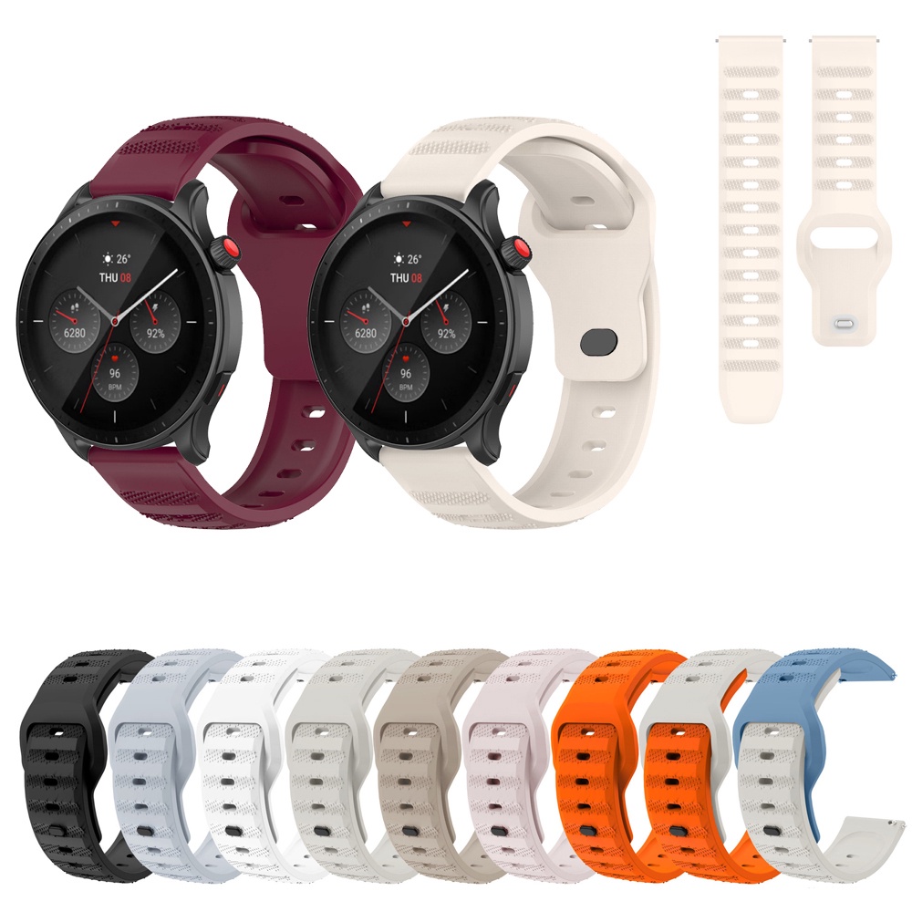 Pulseira De Silicone 20mm 22 Para Huami Amazfit GTR Mini GTR3 GTR4 Pro 42 47 Bip5 GTR2 GTR2E 2 3 4 Bip 5 6 Equilíbrio