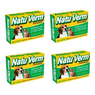 Natuverm Comprimido Para Cães E Gatos 16 Comprimidos