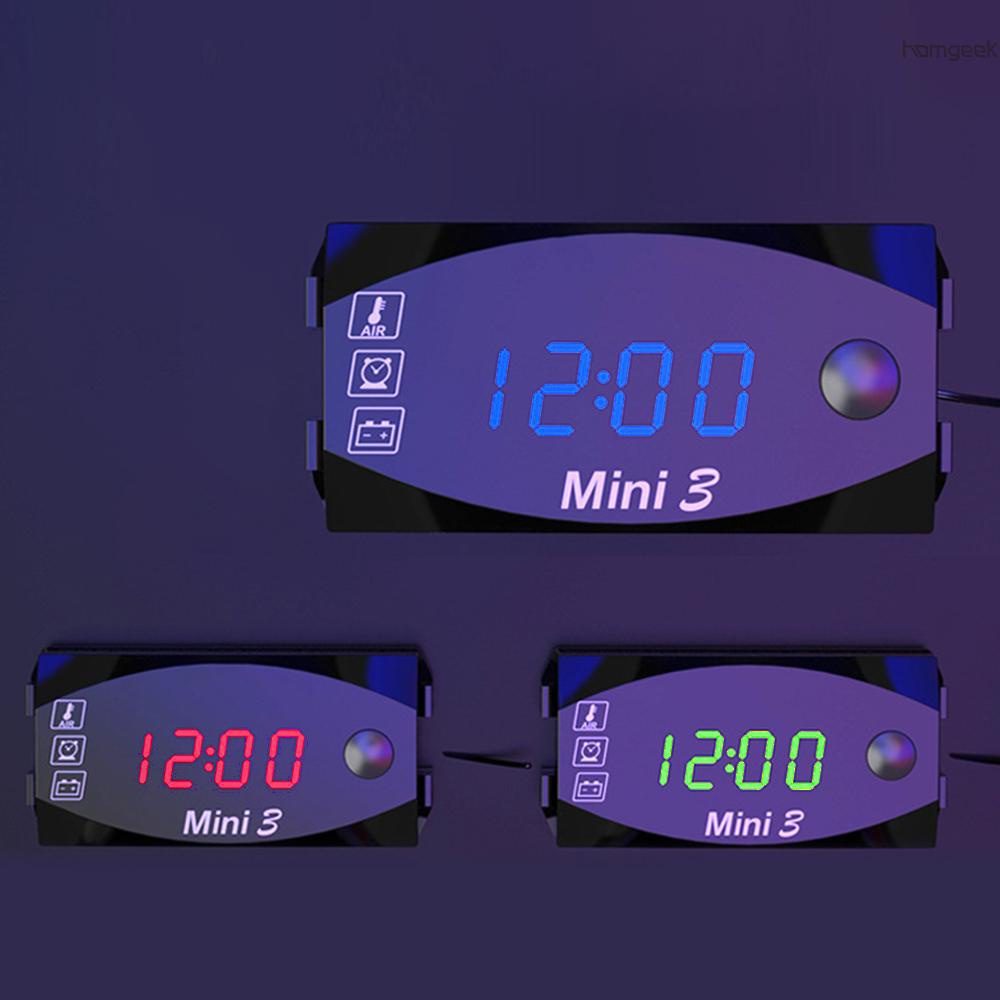 Termômetro digital Dc 6v-30v 3 em 1 voltímetro de tensão termômetro Ip67 impermeável