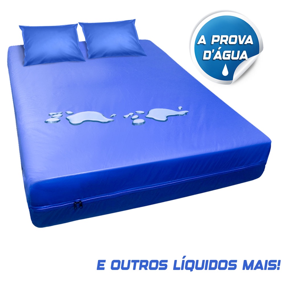 Protetor De Colchão Impermeável Casal Com  2 Fronhas Napa Premium Toque Macio Capa Impermeável Casal