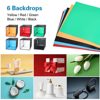 Novo - Studio Led Box Fotografia Estúdio Caixa Ajustável Lightbox Com 6 Cores USB 30x30x30cm em Oferta na Shopee