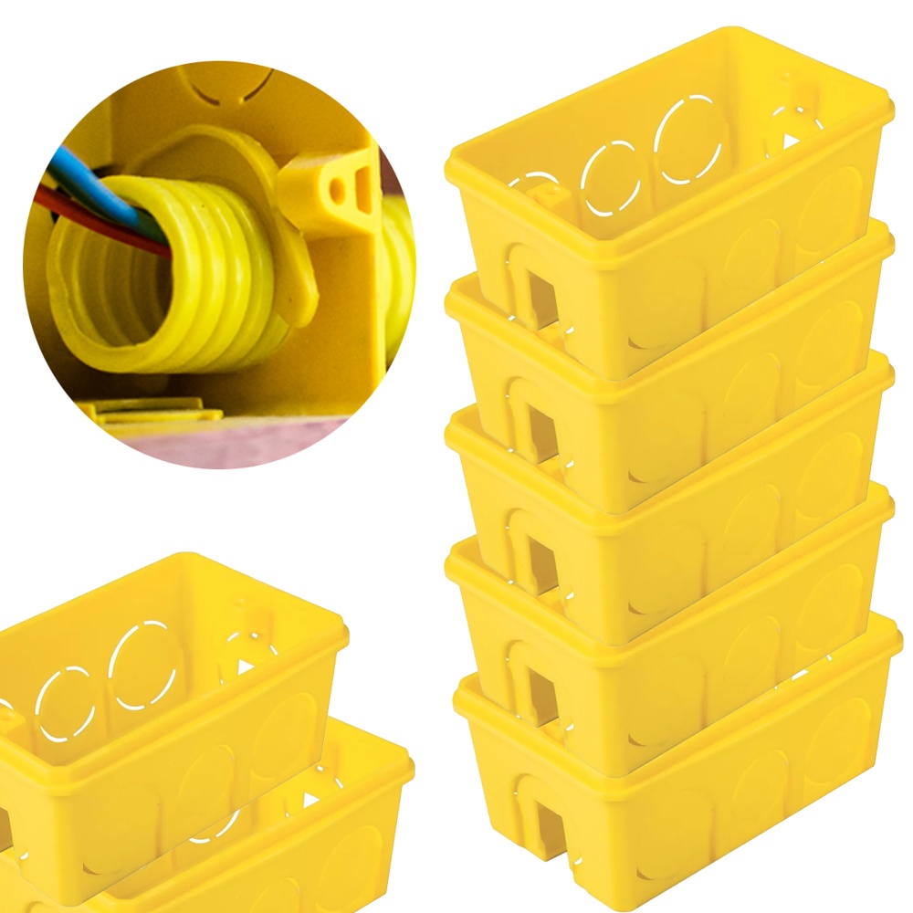 Kit Caixa De Passagem De Luz Amarela Pvc 4X2  - Tramontina Original Energia Instalação Elétrica em Oferta na Shopee