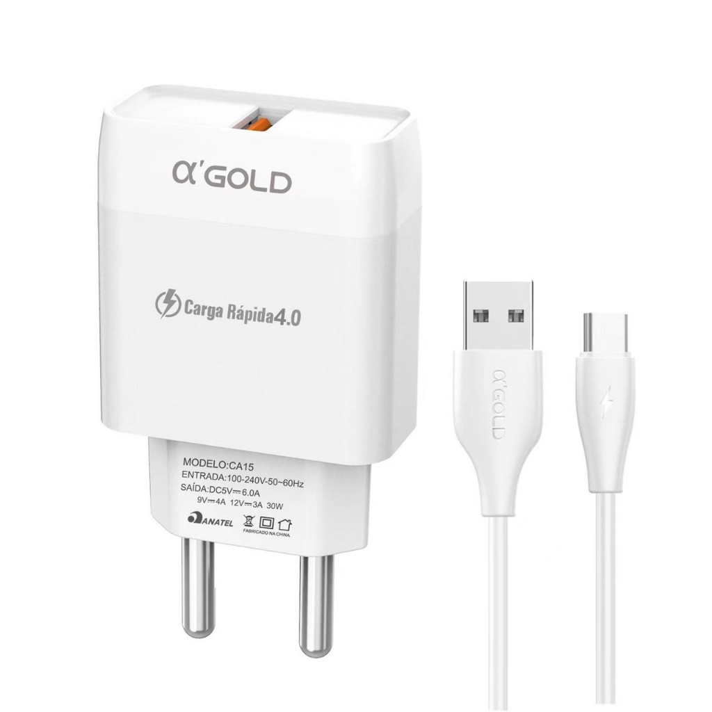 Carregador Celular Premium Turbo 30w Saída Usb-c Cabo USB em Oferta na Shopee
