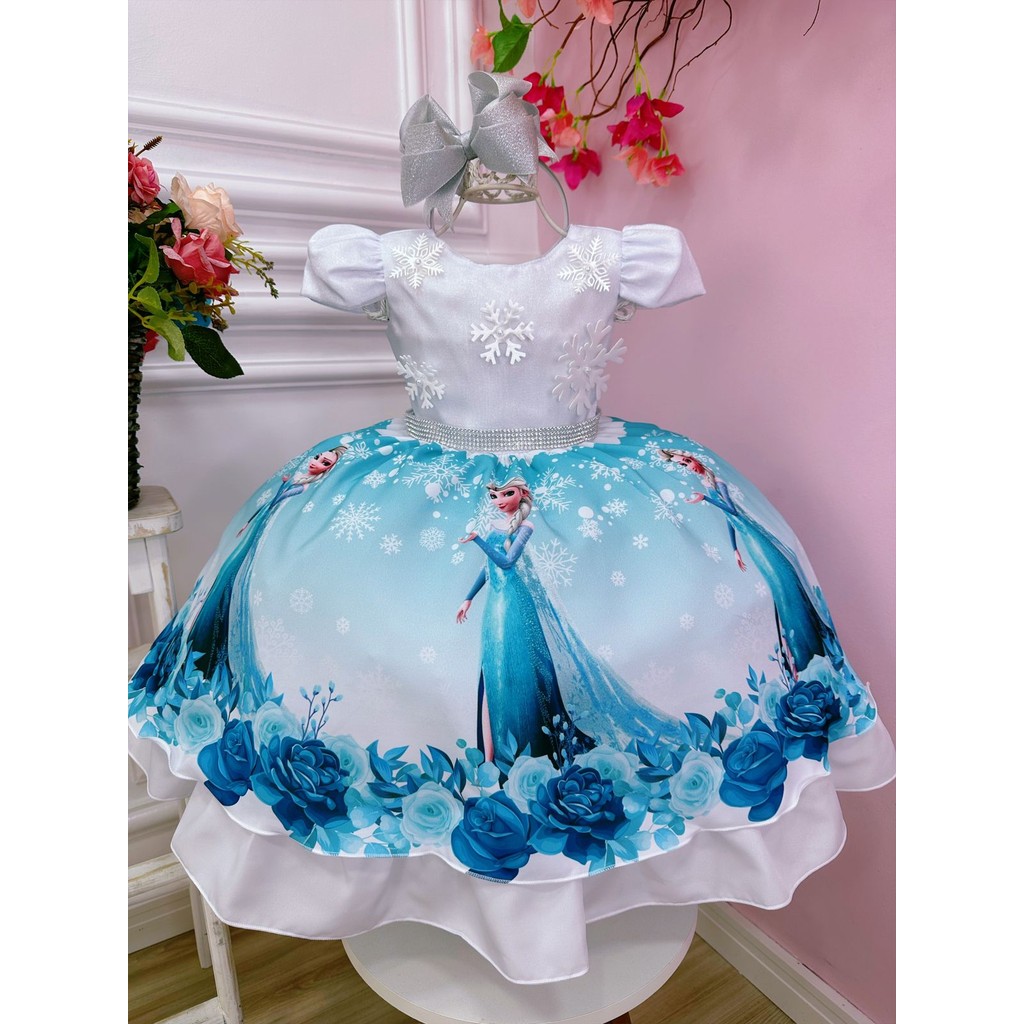 Vestido De Festa Frozen Princesa Elsa Frozen