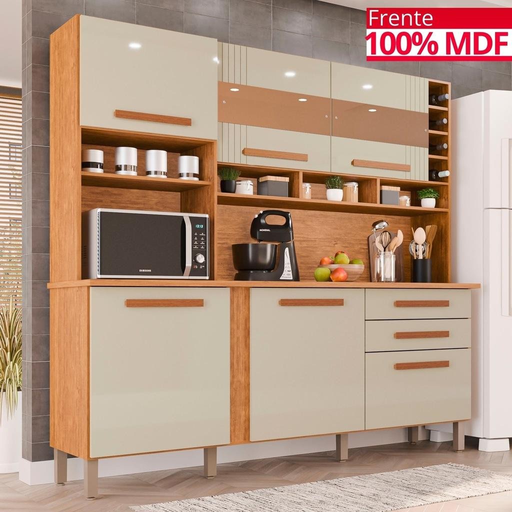 Cozinha 6 Portas 2 Gavetas Amanda Com Espelhos - Tudo de Móveis