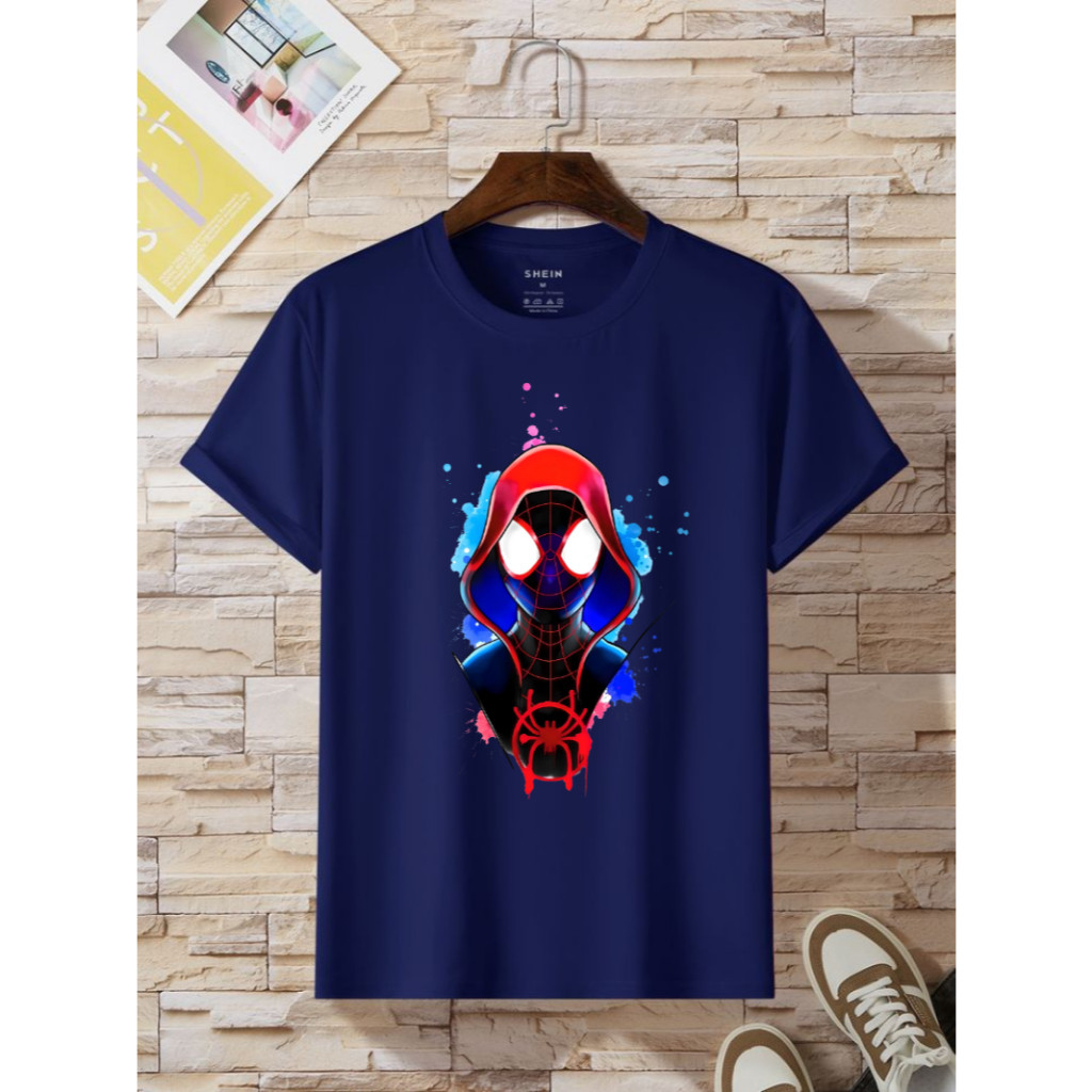 Camiseta Homem Aranha Black Infantil, Adulto 04 ao 16 Blusa Desenho Jogo Colorida Camisa algodão Unissex Algodão