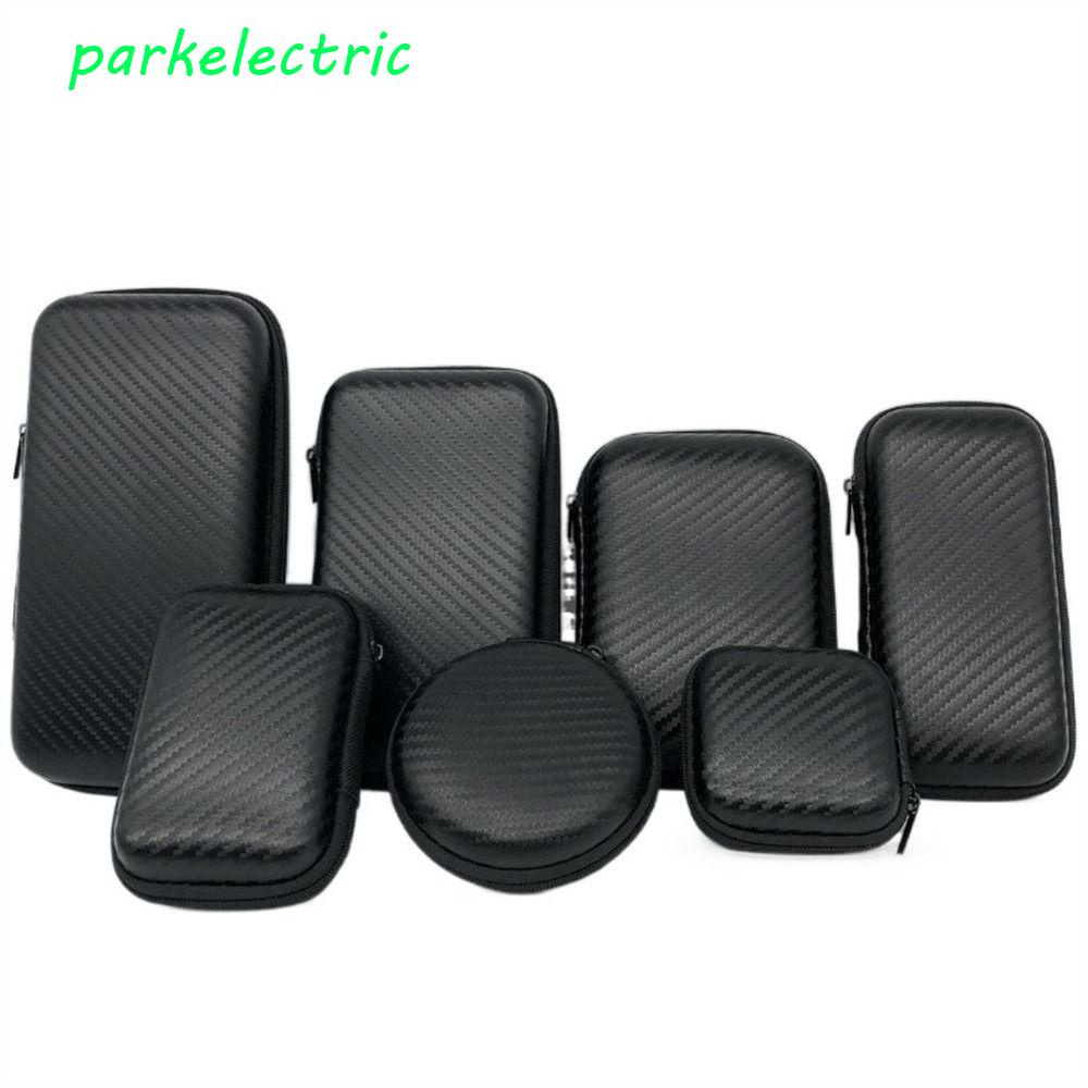 PARKELECTRIC EVA Zipper Bag Zip Lock Case Caixa De Armazenamento De Fone De Ouvido Bolsa De Moedas Preta Caso De Viagem 