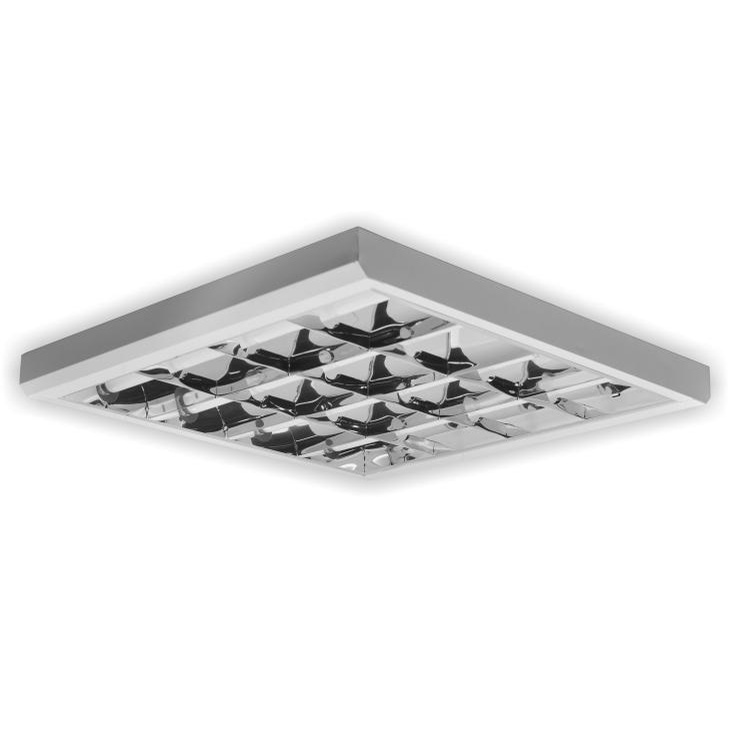Luminária sobrepor c/4x9/10w led 60cm c/aleta alumínio