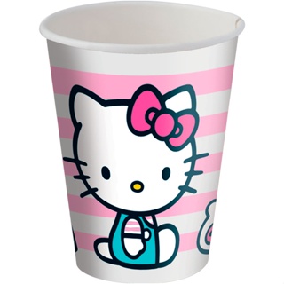 Copo de Papel - Hello Kitty Rosa 180ml - 8 unidades - Festcolor - Rizzo em Oferta na Shopee
