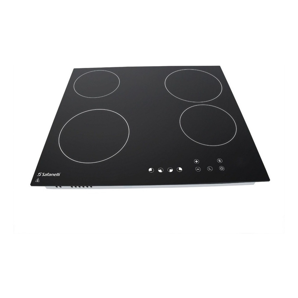 Fogão cooktop elétrica Safanelli cerâmica Touch Cooktop 4 bocas preto 220V