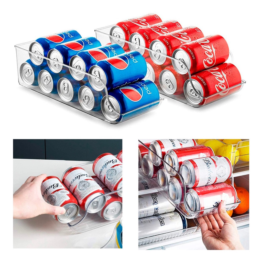 Kit 2 Organizador Porta Latas Refrigerante de Geladeira - Home & Living