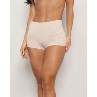 Calcinha Boy Short Sem Costura Cintura Alta Del Rio Bege Claro