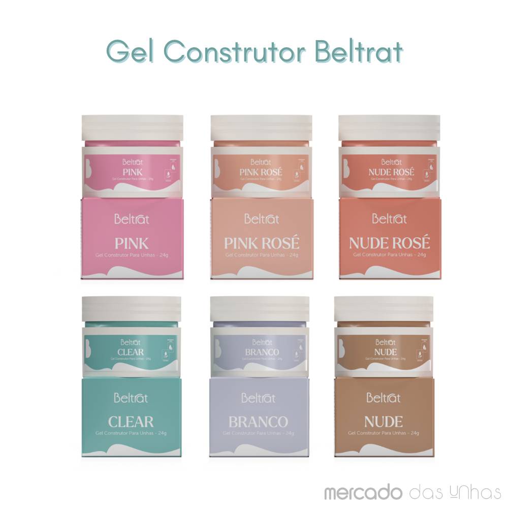 Gel Beltrat 24g Construtor Original Para Alongamento Unhas de Fibra Gel Led Uv Curvatura Firme