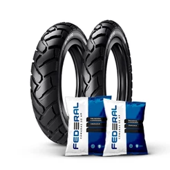 Kit Pneu Aro 14 e 17 Ira Bunker 80/100-14+60/100-17+2 Câmaras Biz100/125