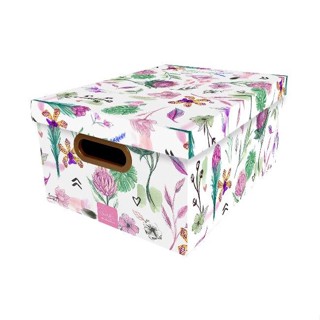 CAIXA ORGANIZADORA PROTEA ESTAMPADA BOTANICA MEDIA