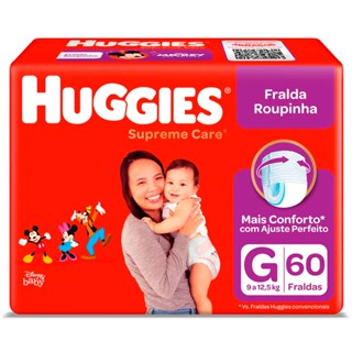 Fralda Huggies Roupinha Supreme Care Hiper G 60 Tiras