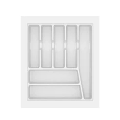 Organizador De Talheres Gaveta Ajustavel Cortavel 7 Divisorias Porta Utensilios Separador Branco Cango LJ-033